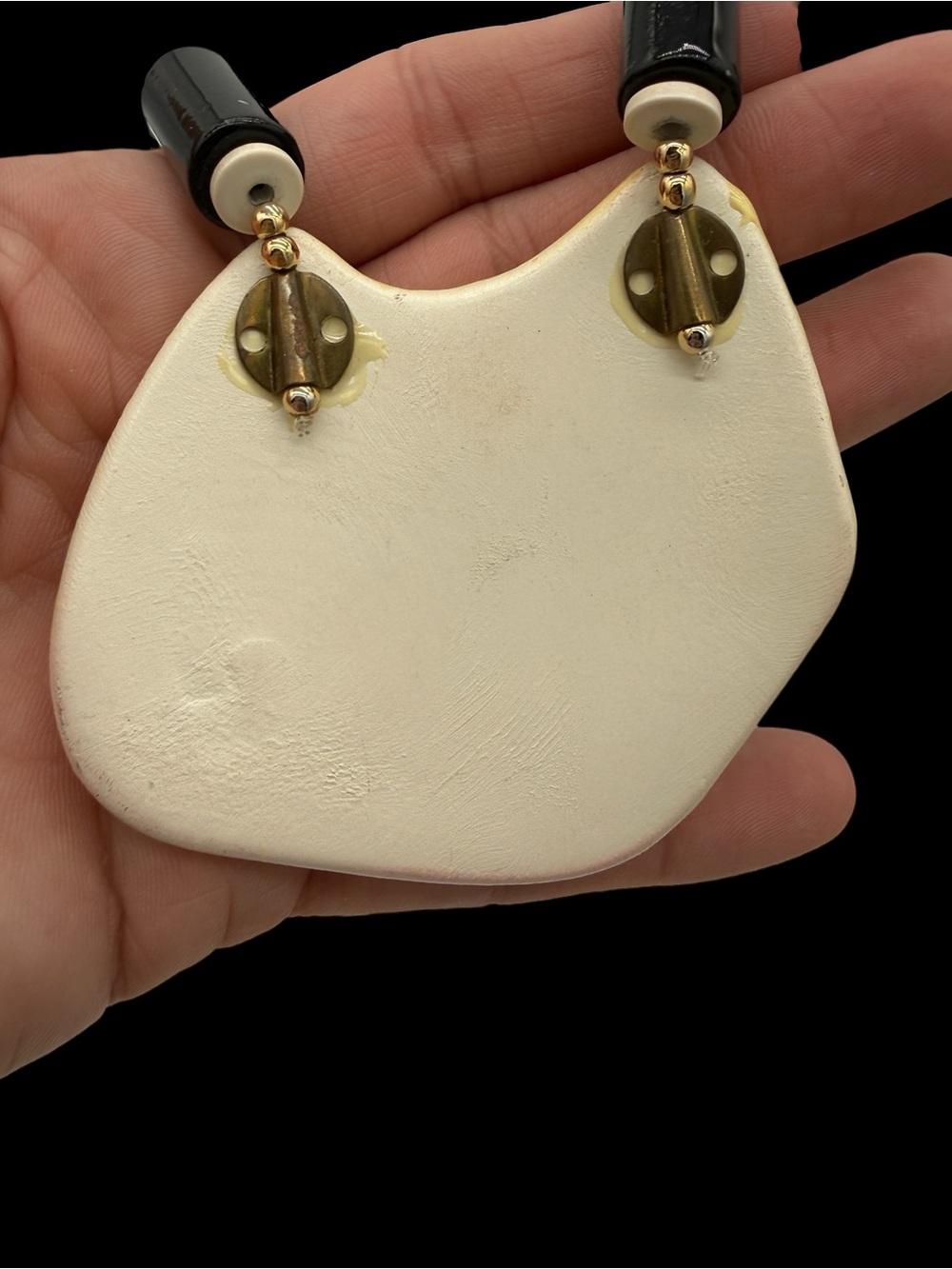 Vintage Japan Art Deco Revival 80s Chunky Statement Necklace Ceramic & Lucite - Picture 10 of 10